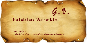 Golobics Valentin névjegykártya